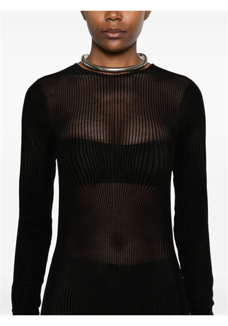 abito lungo morphing pinstripes donna nero in poliammide JEAN PAUL GAULTIER | 24/31-F-RO270-T570-0000